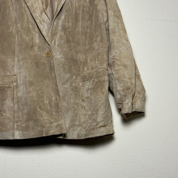 Elegant Beige Suede Blazer - Picture 10 of 14